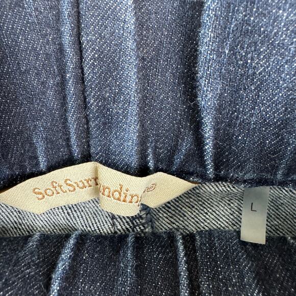 Soft Surroundings Pull On Pants Jeans Elastic Waist Tapered Size Large Blue - Picture 4 of 6